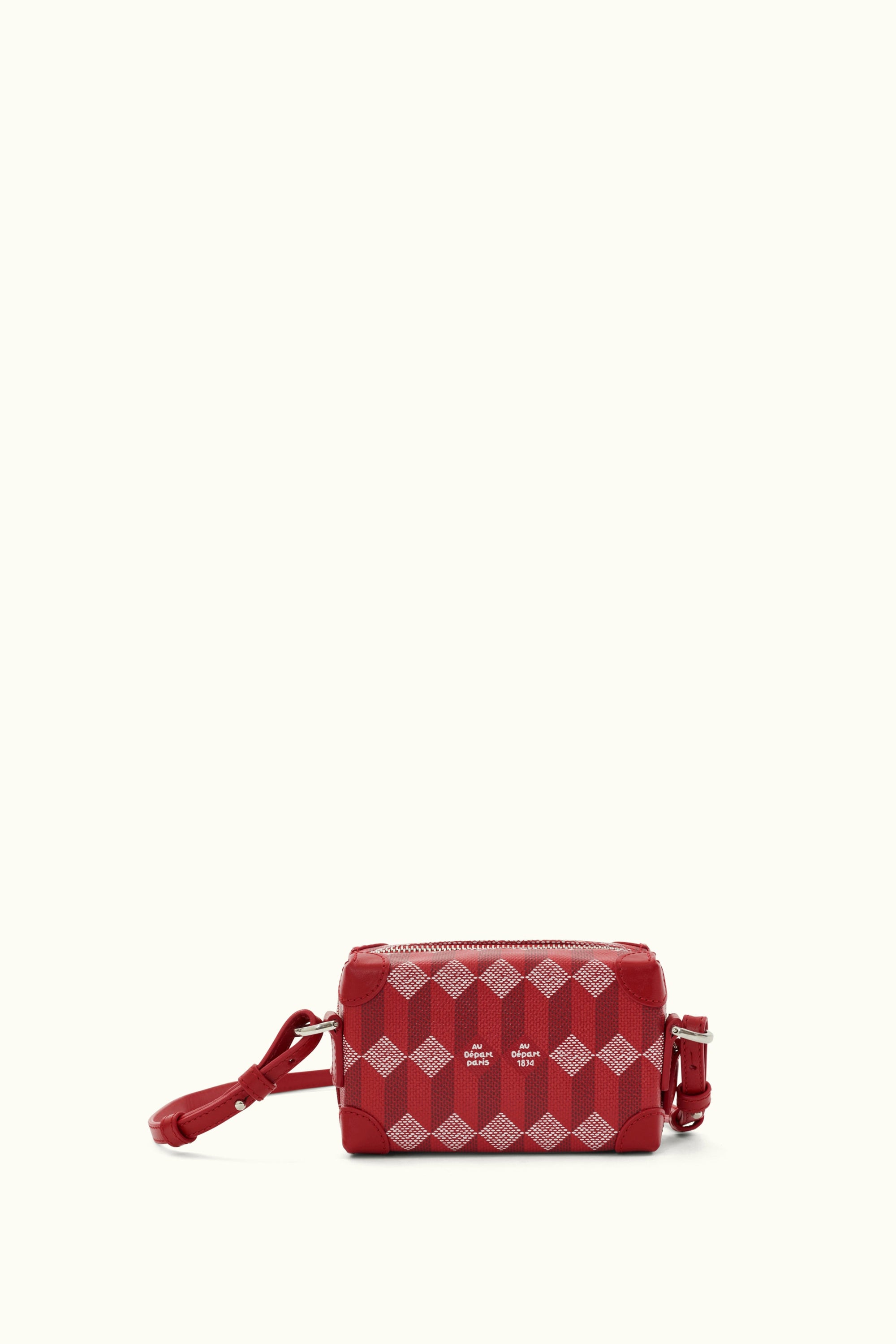 Le Micro Soft Trunk Horizontal Coated Canvas Red