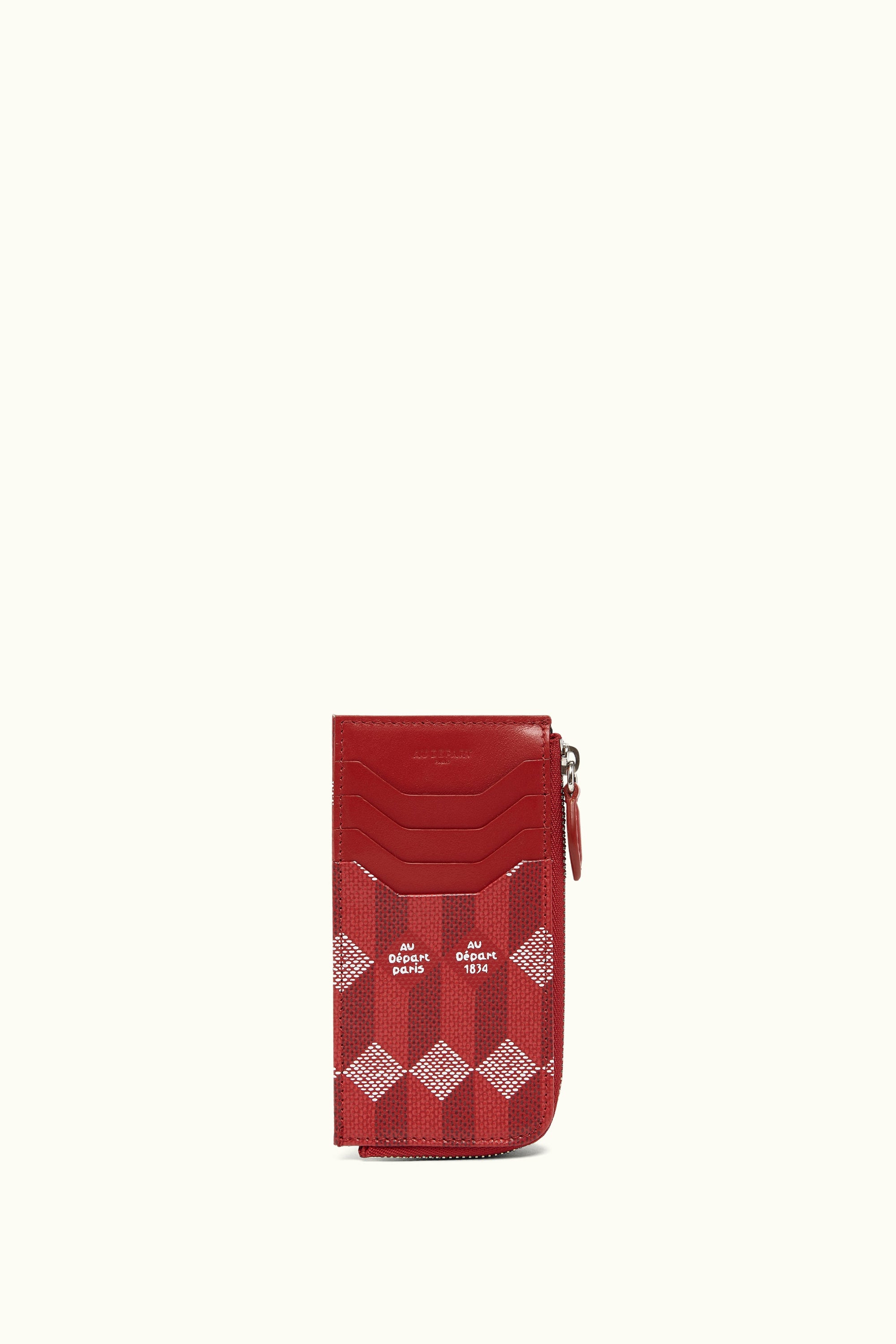 Le Porte-Cartes - Fermeture a Glissiere Coated Canvas Red